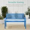 Best Choice Products Indoor Outdoor Steel Garden Bench w/ Geometric Backrest, Foot Levelers